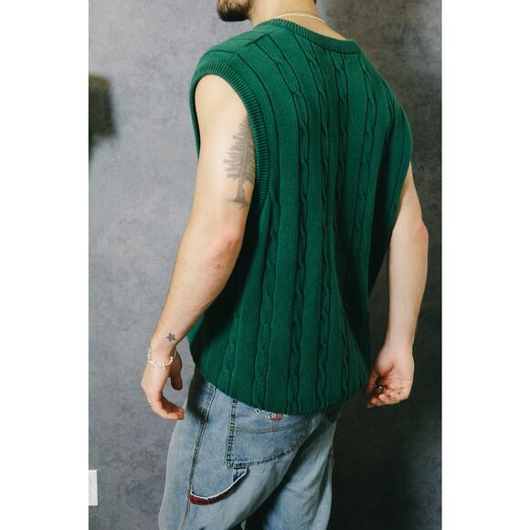 Green Woven Sweater Vest - Picture 4 of 4